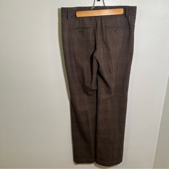 Express Design Studio Editor Dress Pant Trousers Brown Plaid 6 - Picture 5 of 9